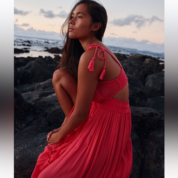 Free People Santa Maria Maxi Dress SZM Petal Pink NWT - Picture 10 of 12